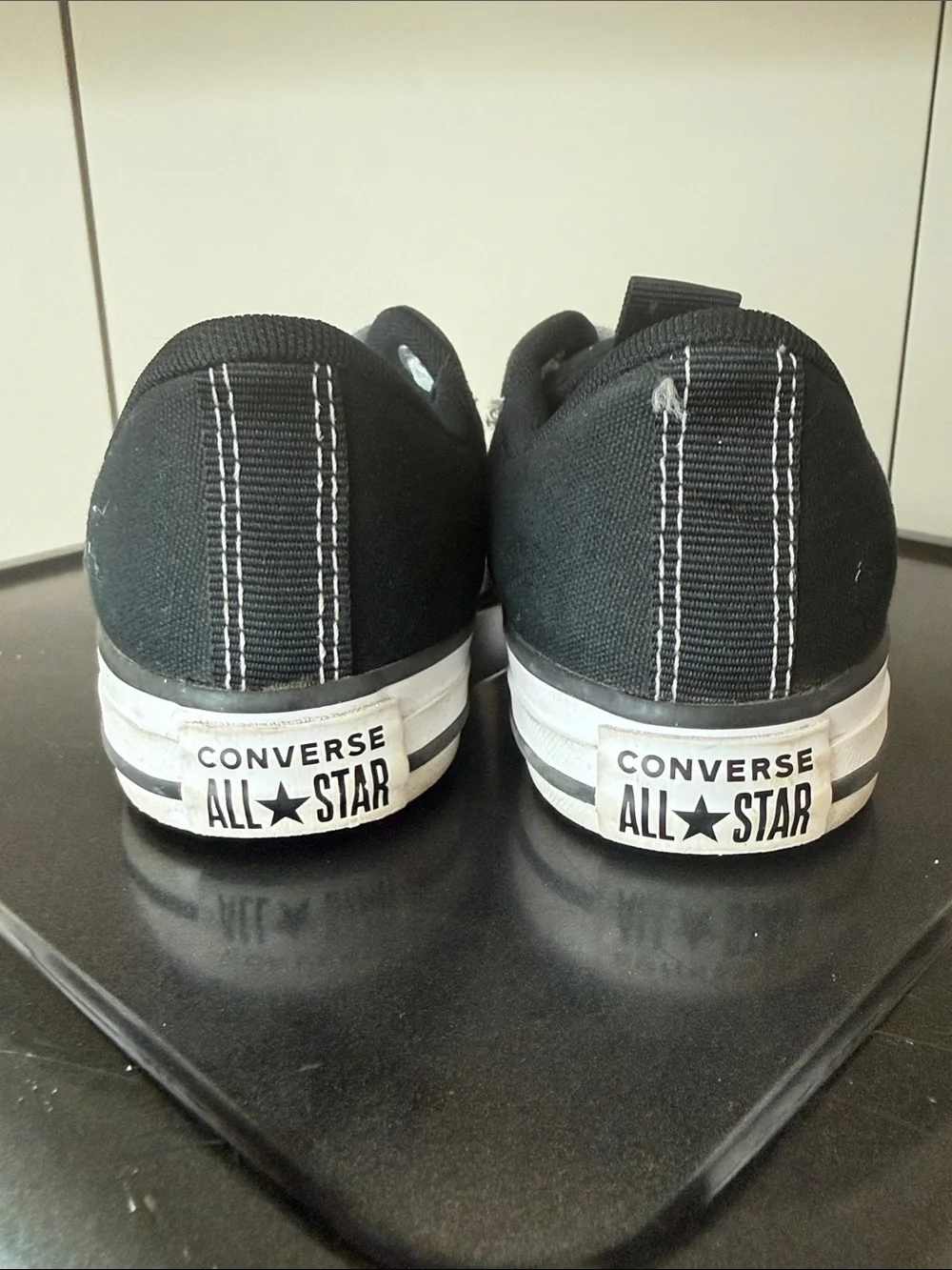 Converse Black Canvas Low-Top Sneakers with White Accents